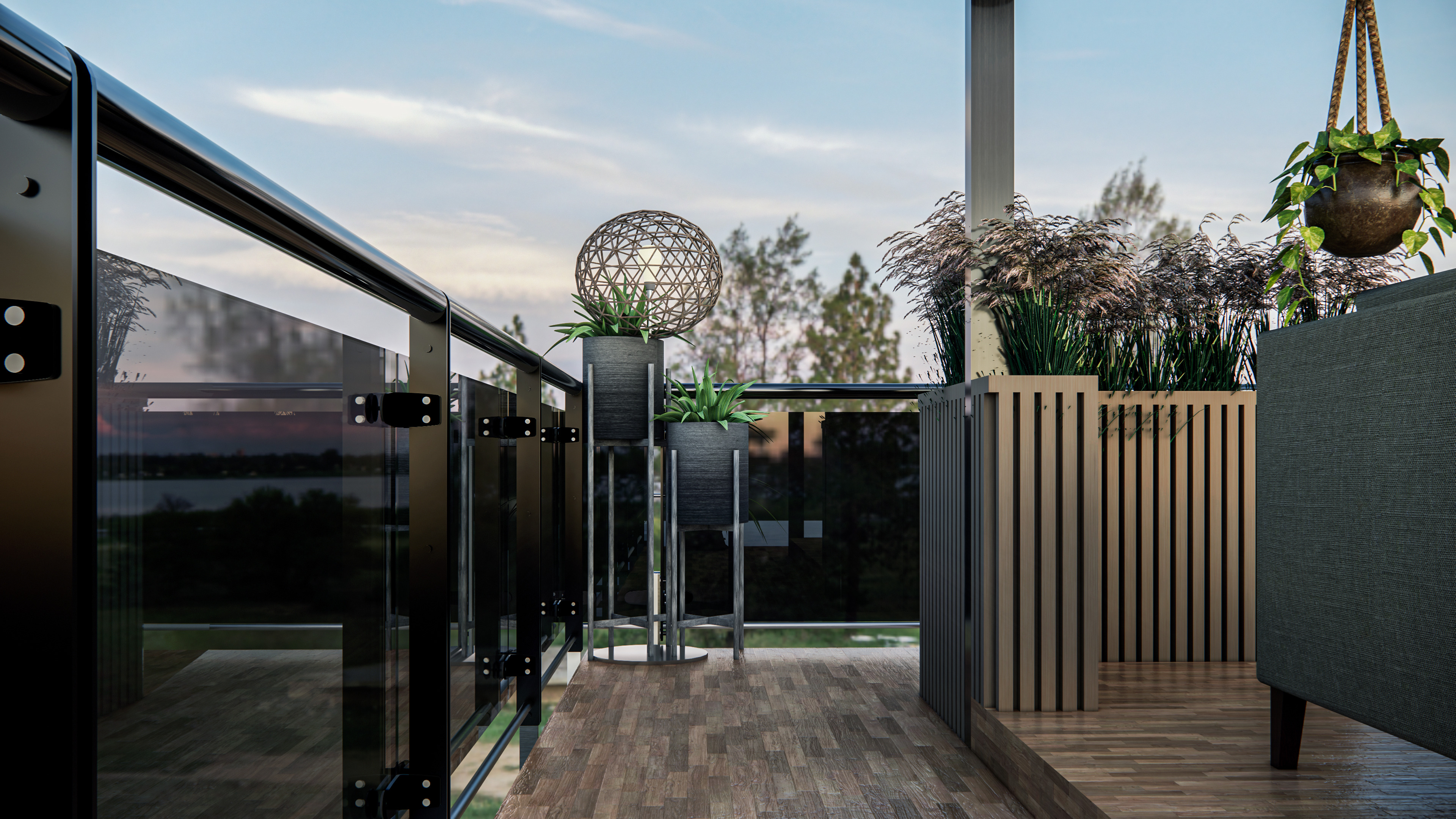 Rooftop Pergola Lounge 3D model_6