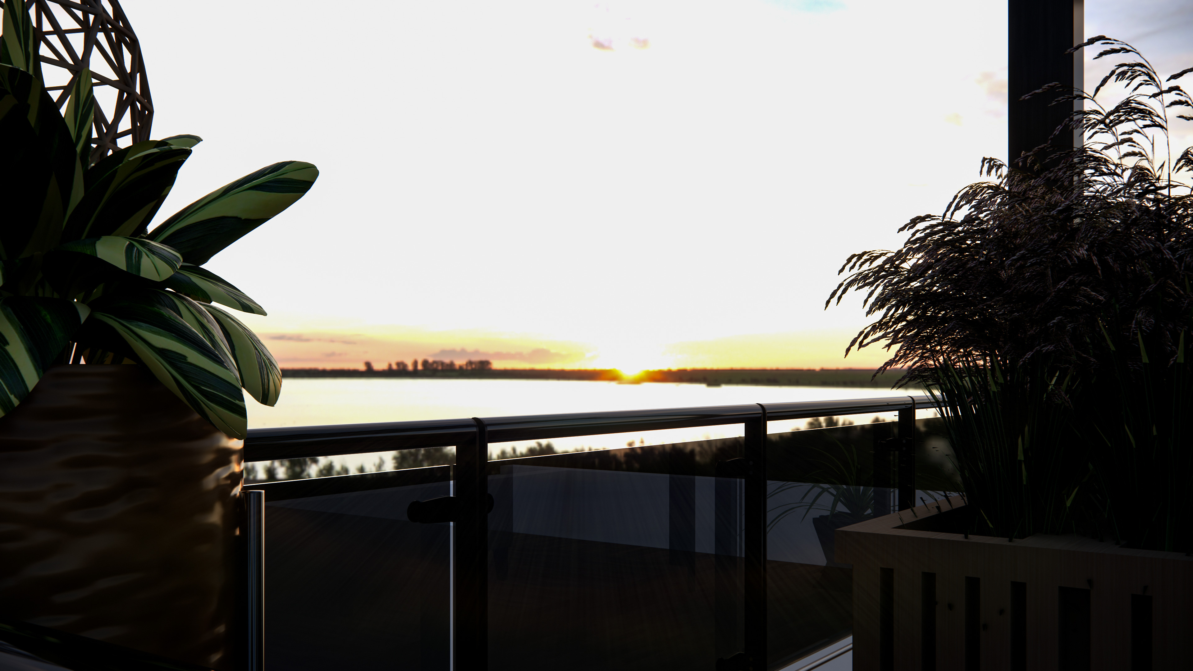 Rooftop Pergola Lounge 3D model_7