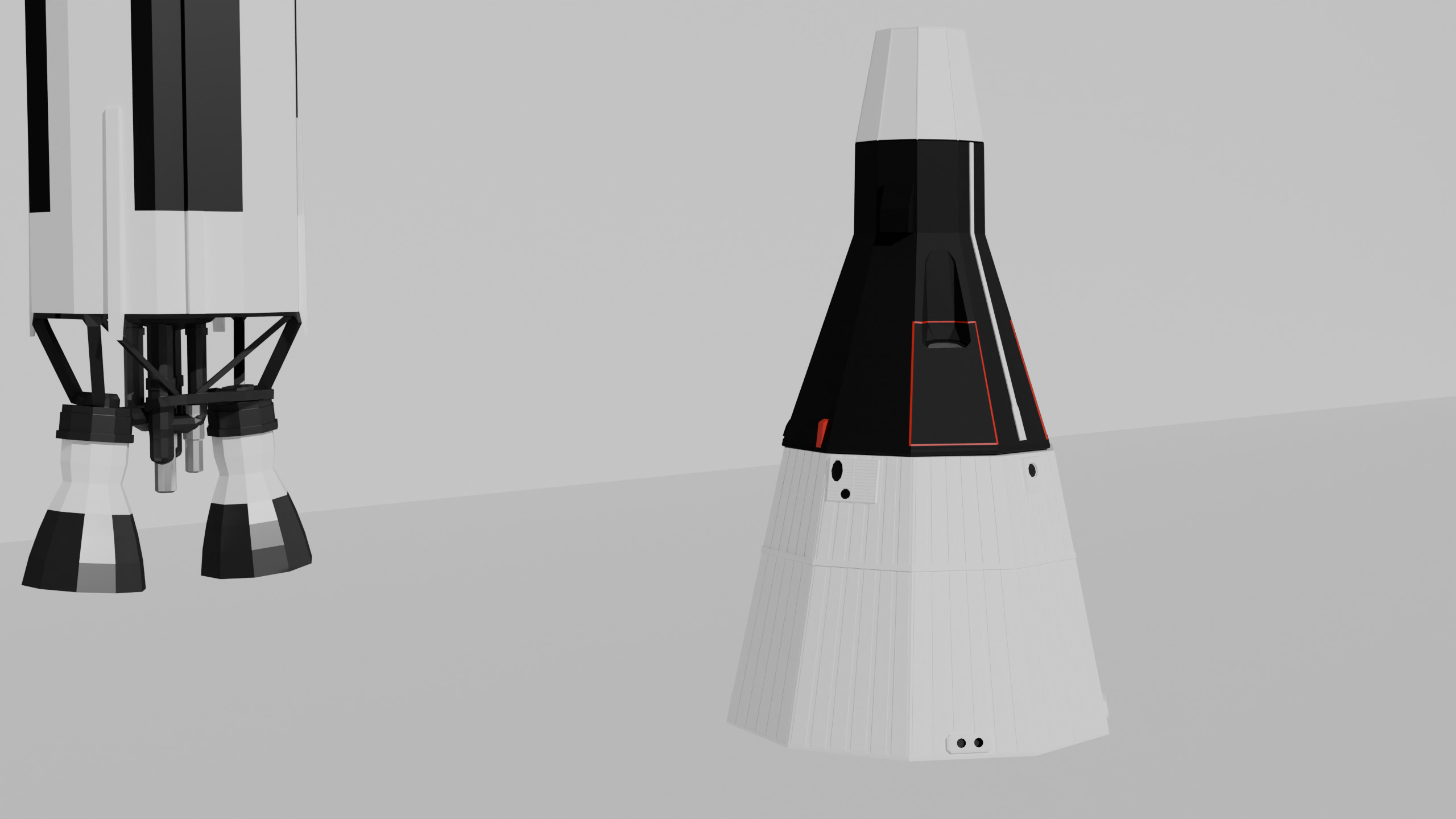 Human Spaceflight Pre-Shuttle Era Low Poly model pack Low-poly 3D model_15