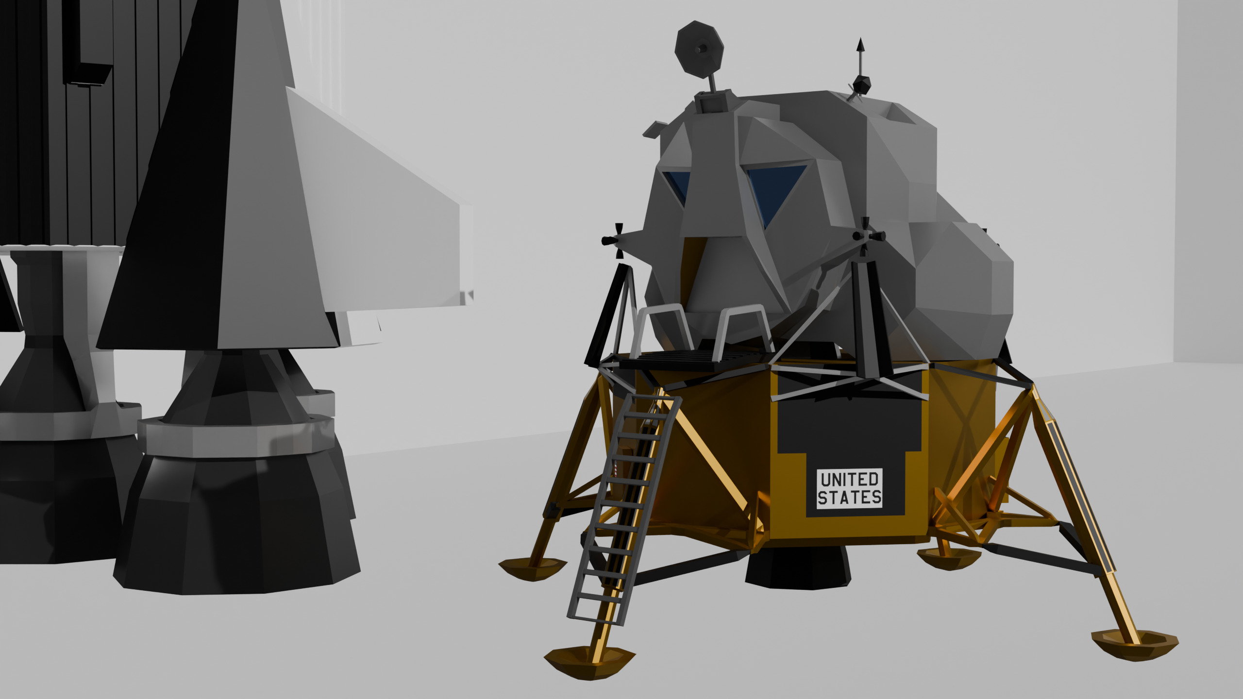 Human Spaceflight Pre-Shuttle Era Low Poly model pack Low-poly 3D model_21