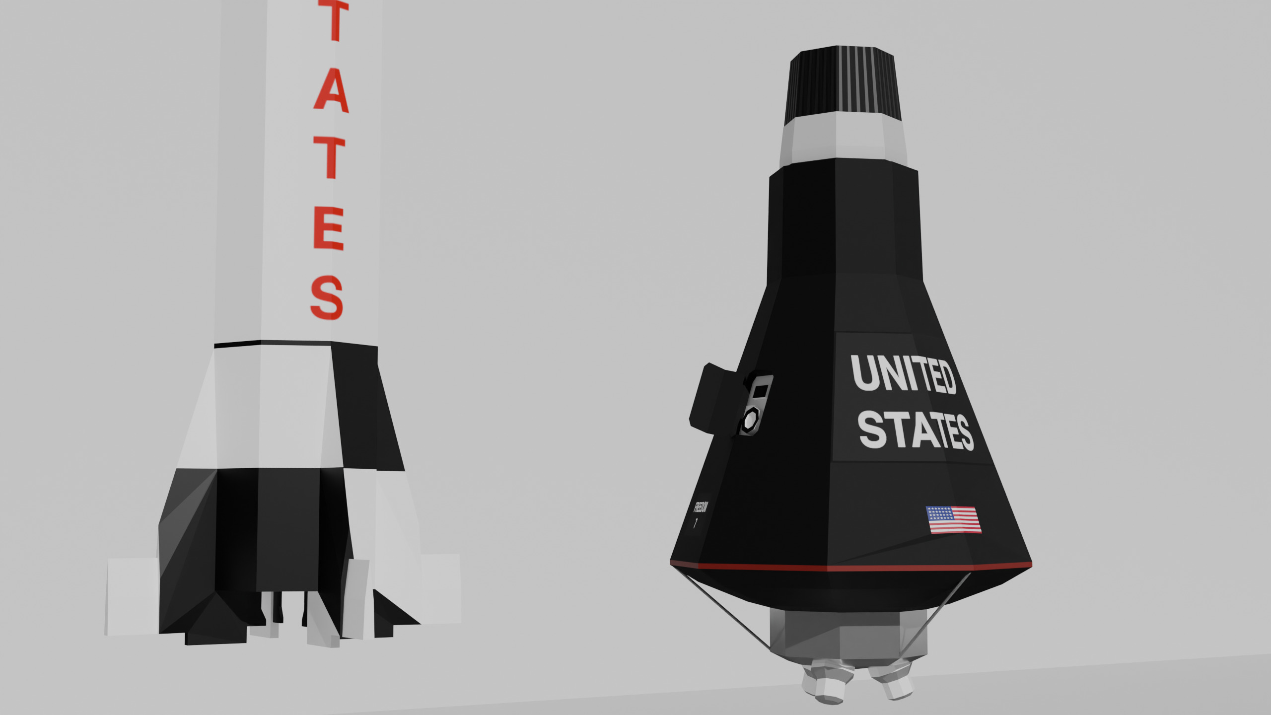 Human Spaceflight Pre-Shuttle Era Low Poly model pack Low-poly 3D model_7