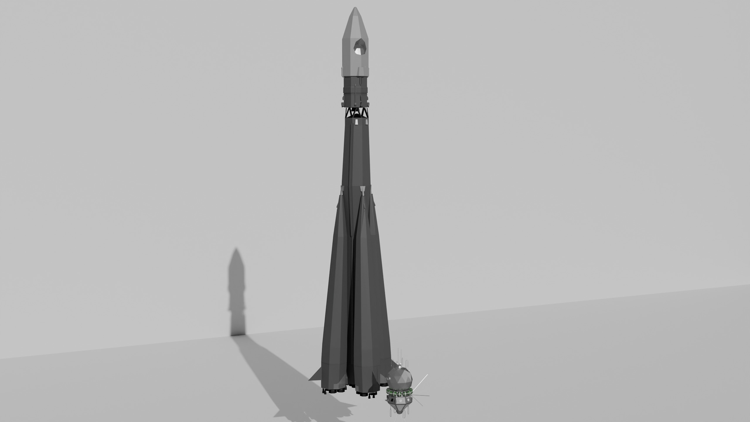 Human Spaceflight Pre-Shuttle Era Low Poly model pack Low-poly 3D model_5