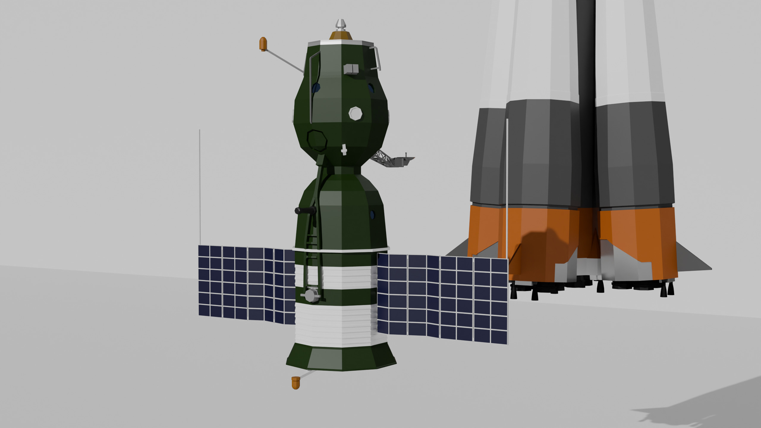 Human Spaceflight Pre-Shuttle Era Low Poly model pack Low-poly 3D model_25