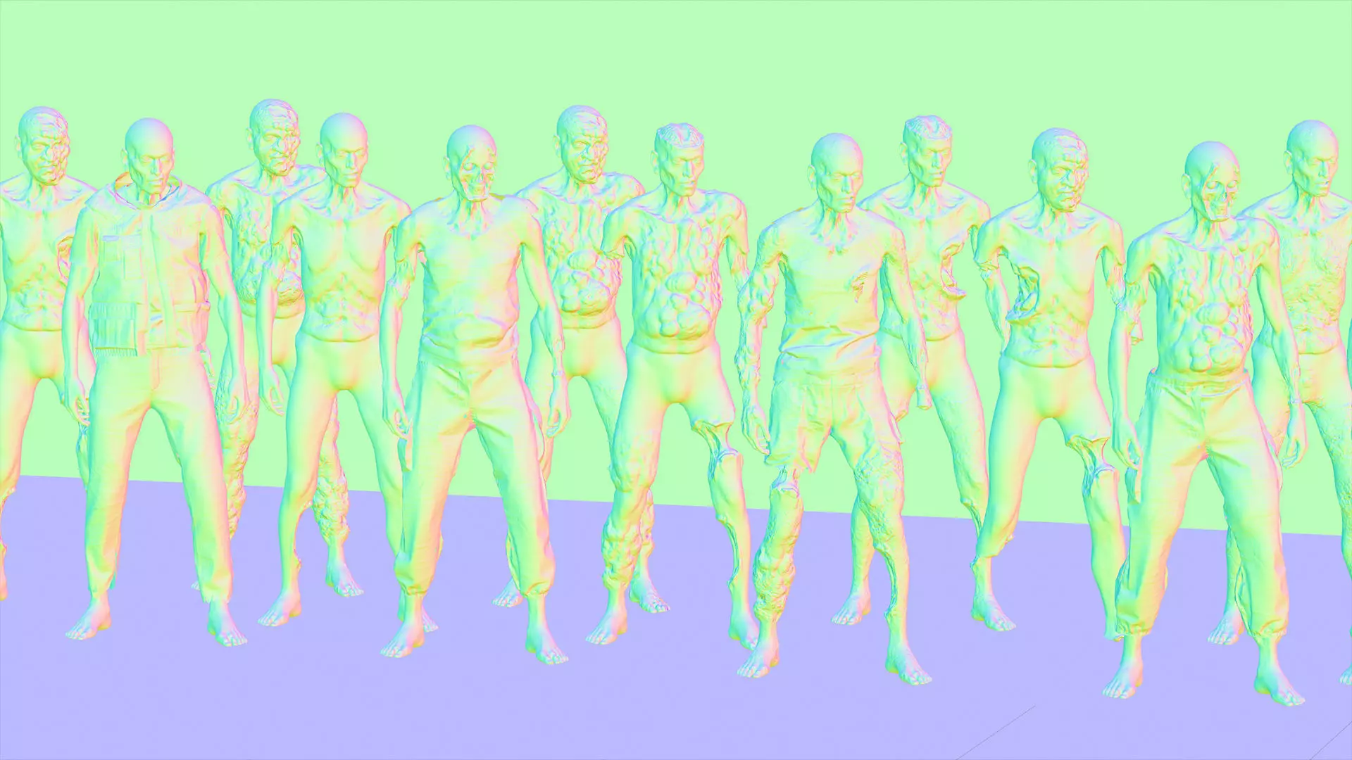 Modular Zombie Dismemberment Pack Low-poly 3D model_18