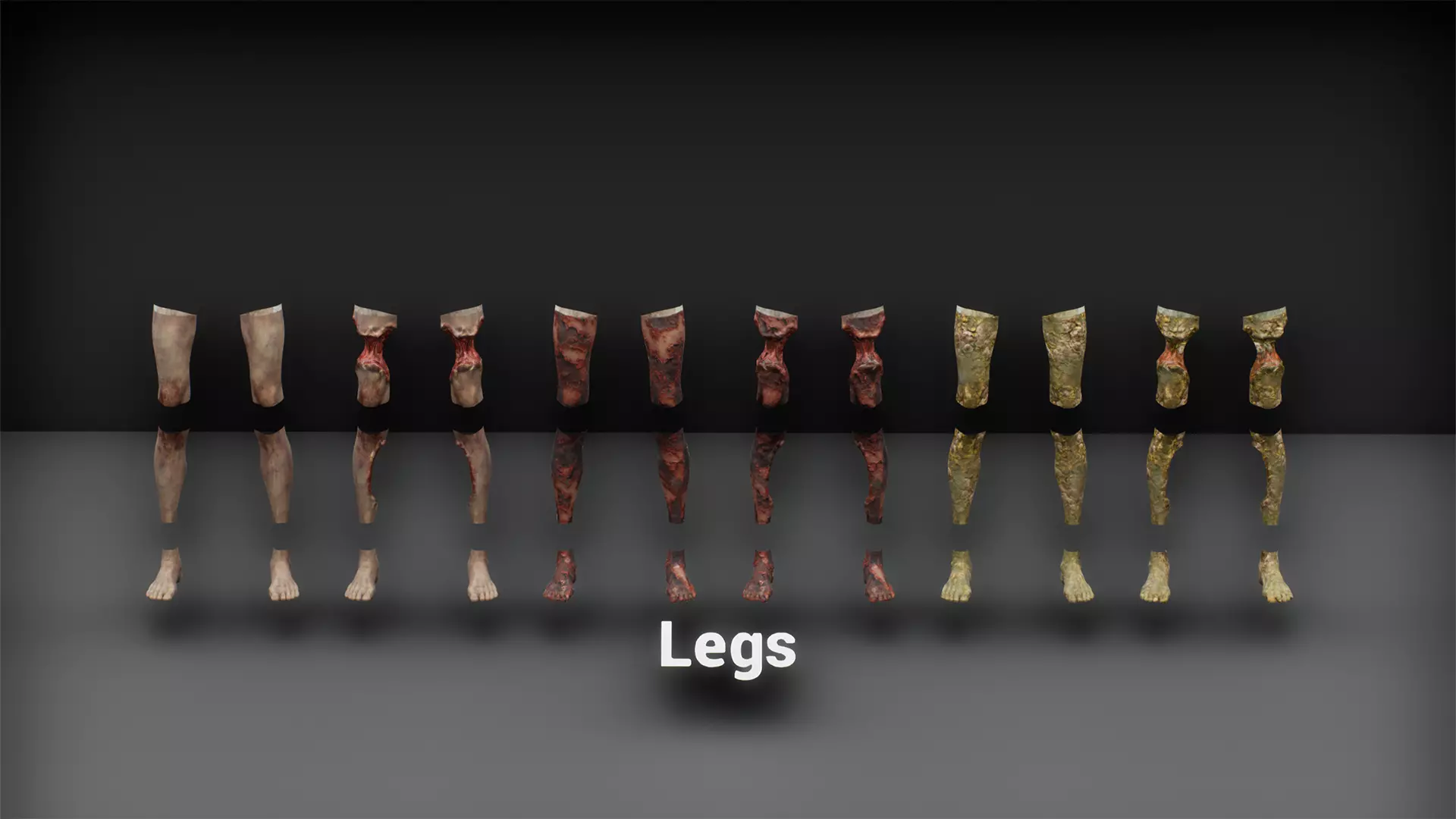 Modular Zombie Dismemberment Pack Low-poly 3D model_9
