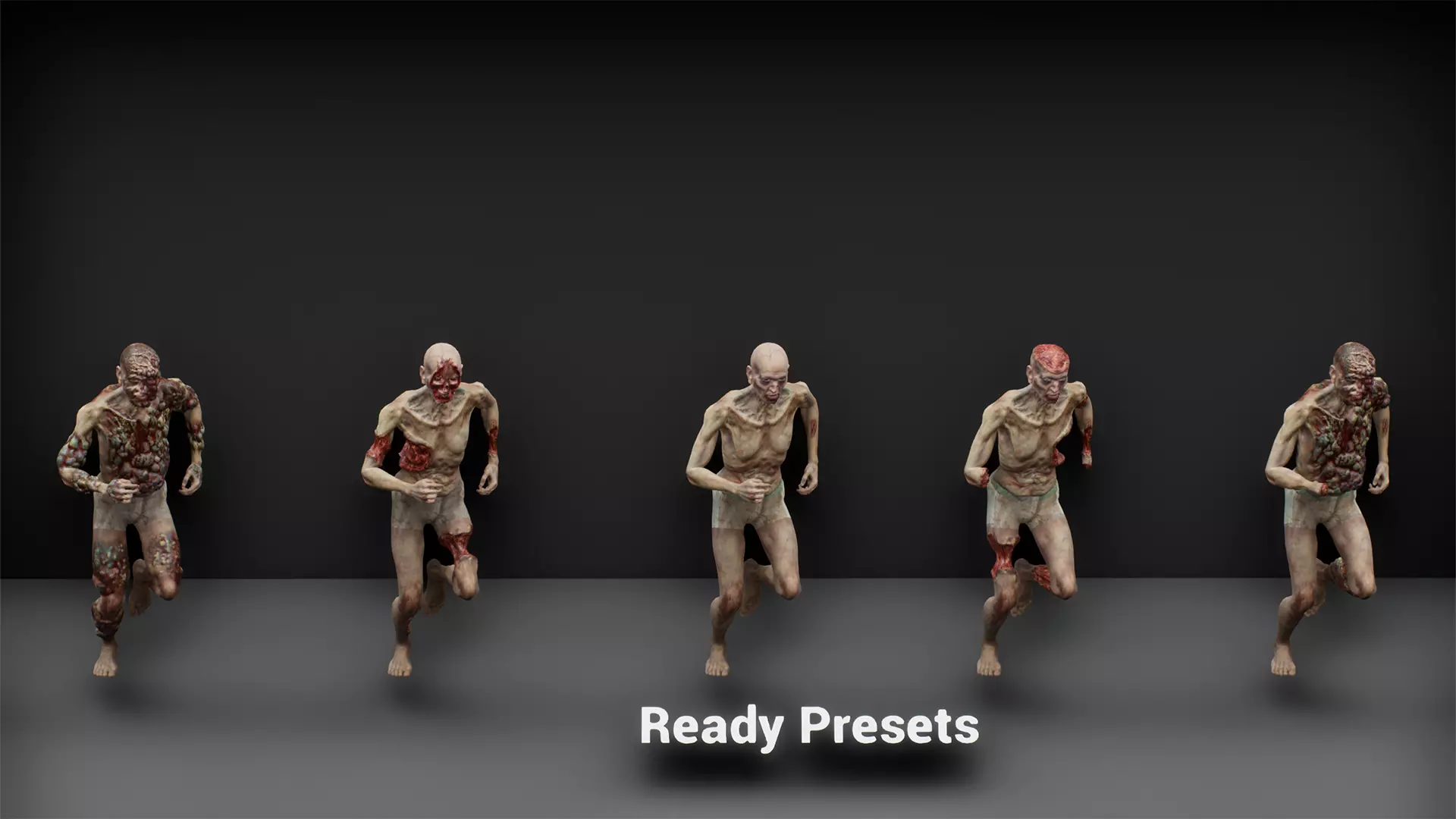 Modular Zombie Dismemberment Pack Low-poly 3D model_5