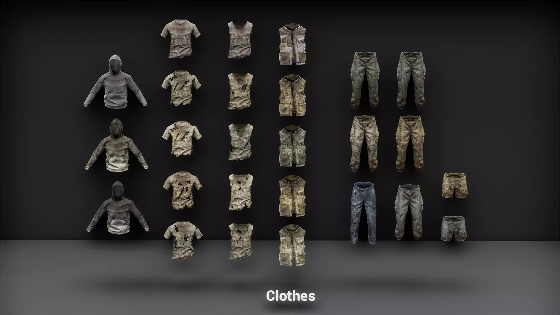 Modular Zombie Dismemberment Pack Low-poly 3D model_10