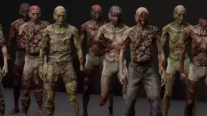 Modular Zombie Dismemberment Pack Low-poly 3D model