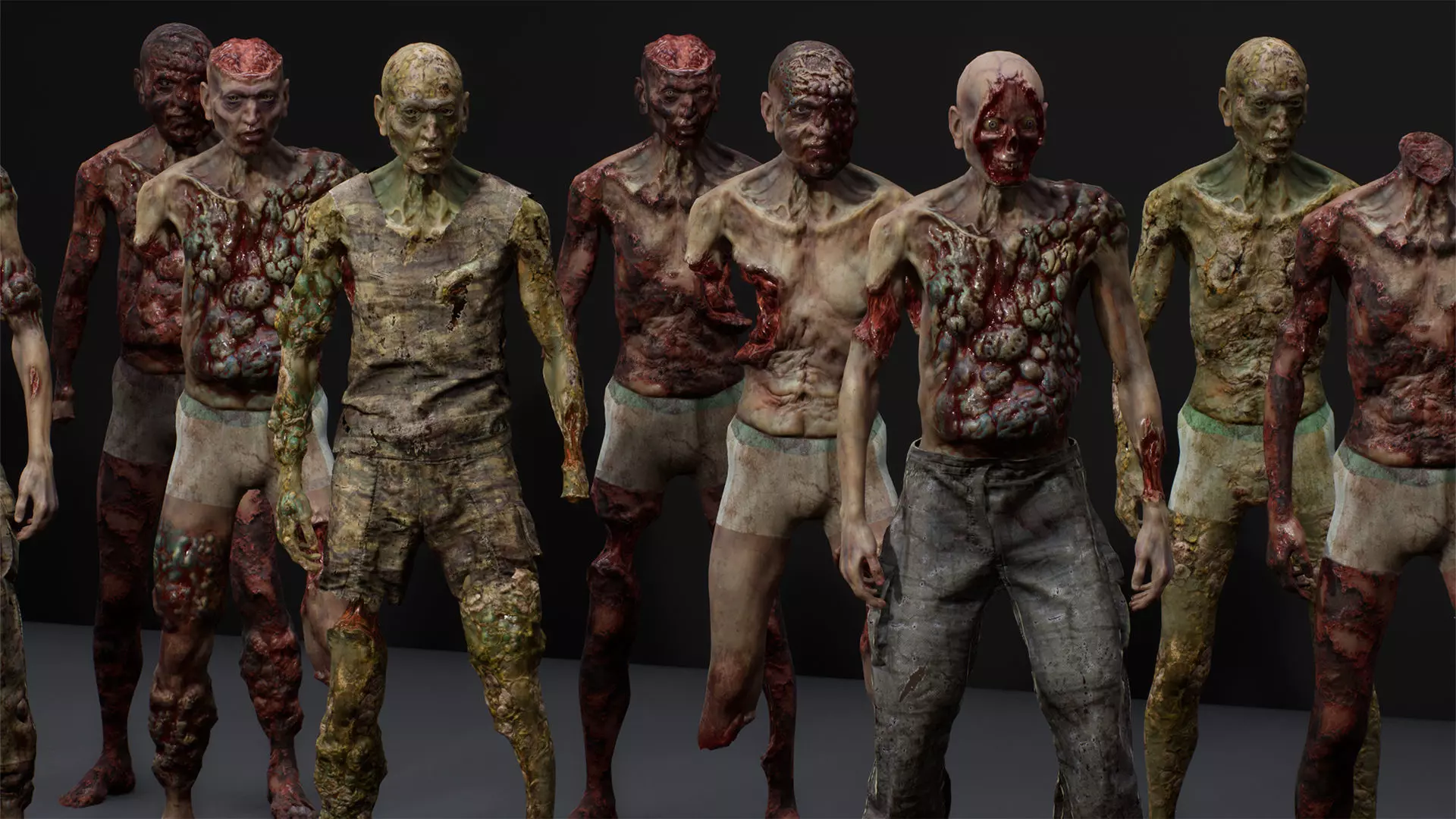 Modular Zombie Dismemberment Pack Low-poly 3D model_0