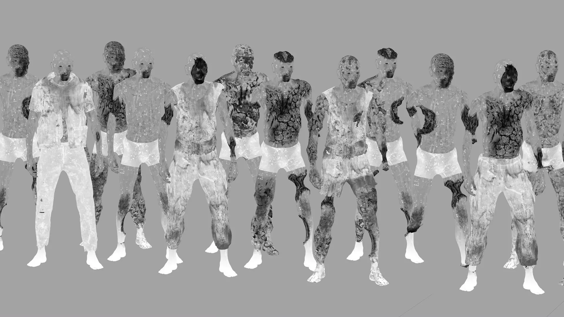 Modular Zombie Dismemberment Pack Low-poly 3D model_16