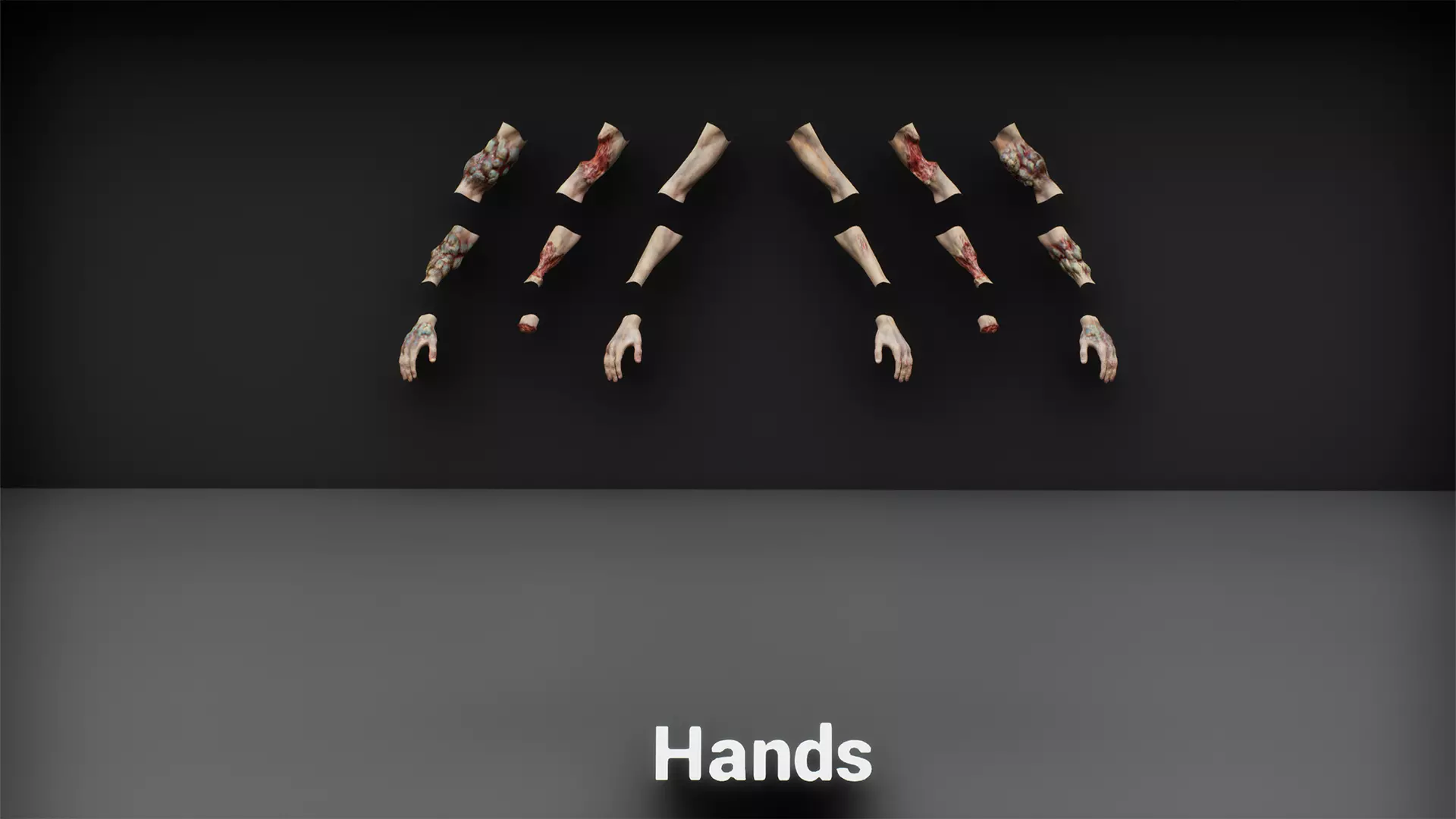 Modular Zombie Dismemberment Pack Low-poly 3D model_8