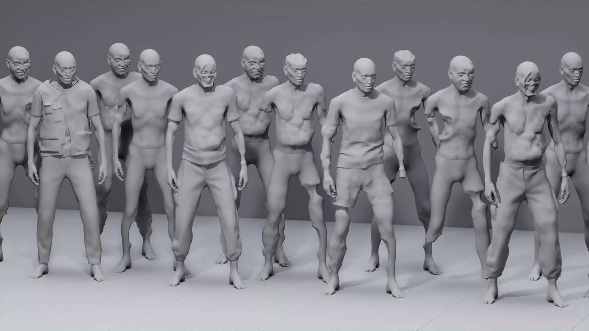 Modular Zombie Dismemberment Pack Low-poly 3D model_19