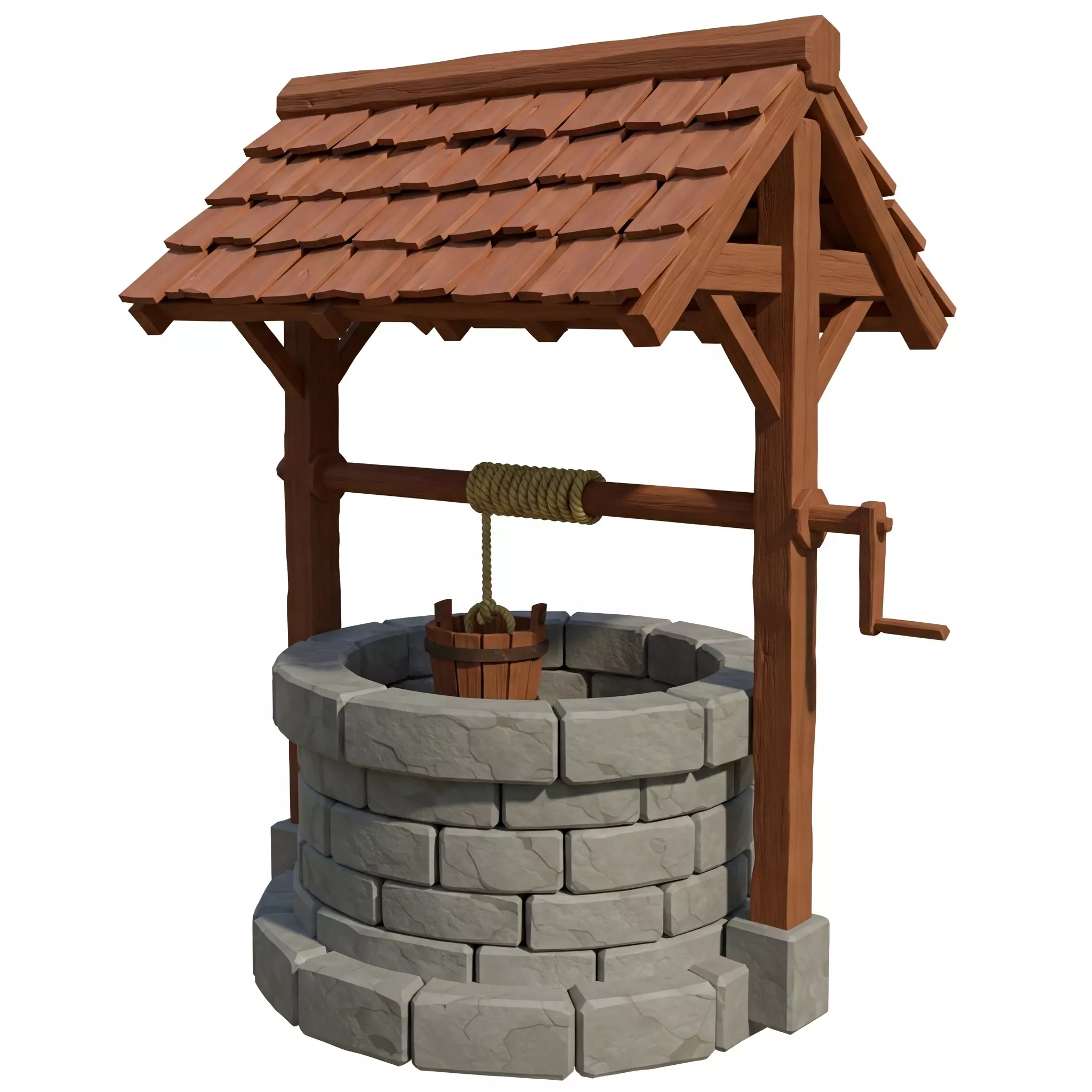 Water Well 3d model for decoration 3D model_0