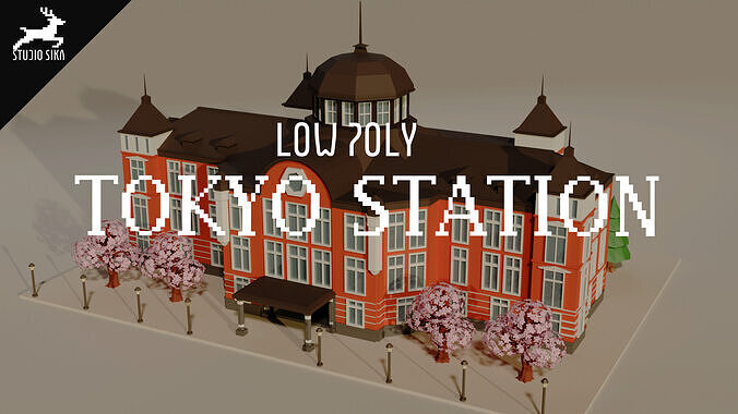 Tokyo Station - Lowpoly Low-poly 3D model