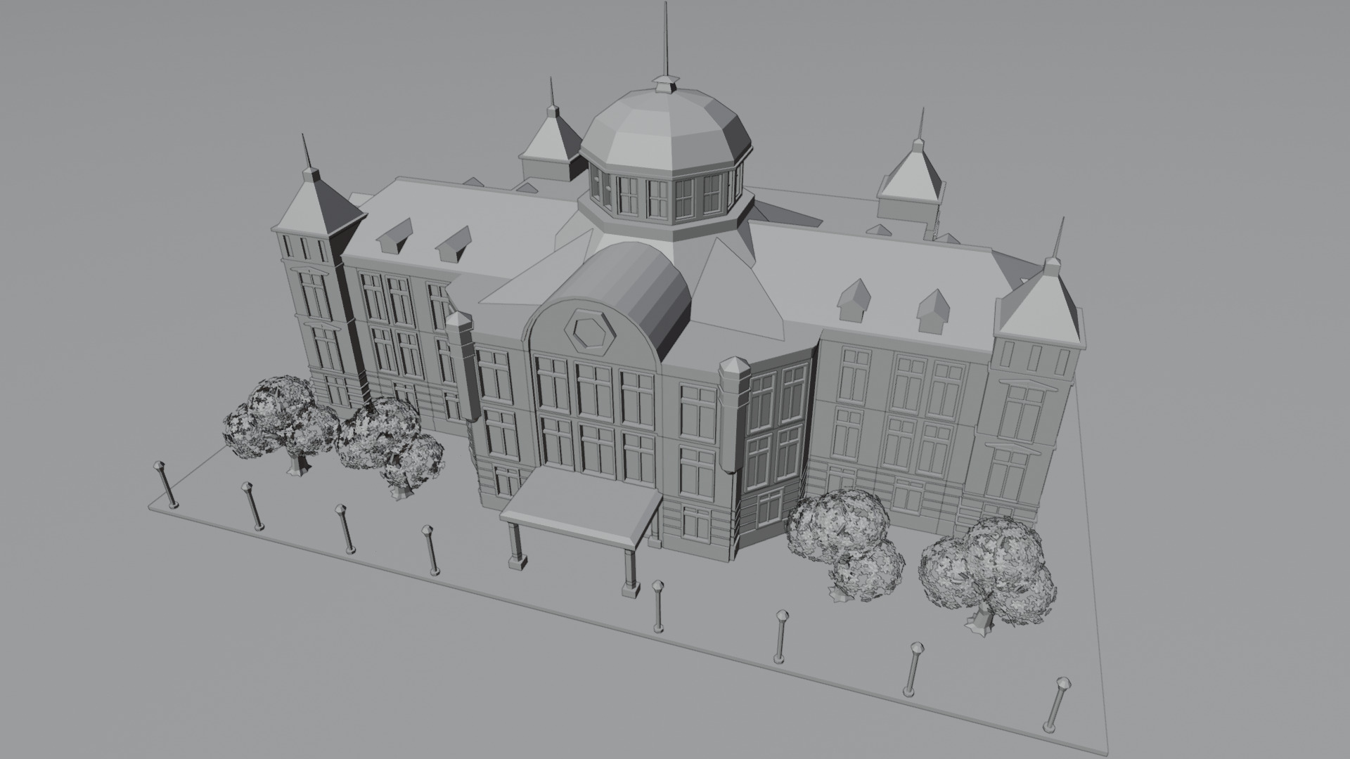 Tokyo Station - Lowpoly Low-poly 3D model_6