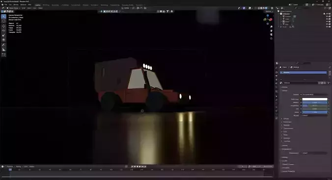 lopoly Animated Truck in blender