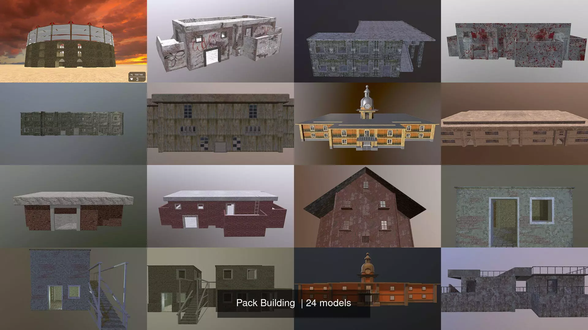 Pack Building  3D Model Collection_0