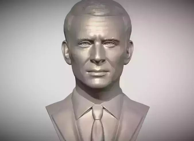 Emmanuel Macron bust  3D print model