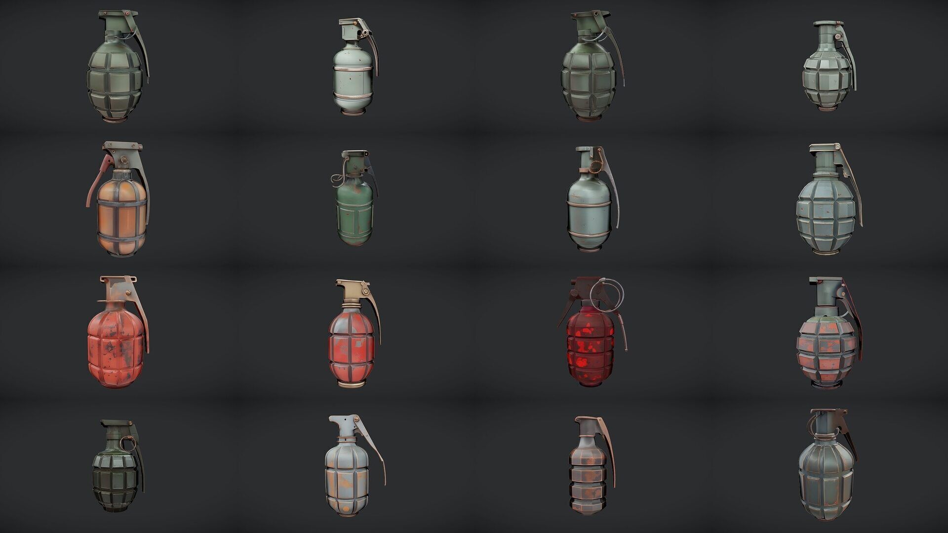 Realistic Grenade 3D Model - High-Poly Military Hand Grenade 3D Model Collection_1