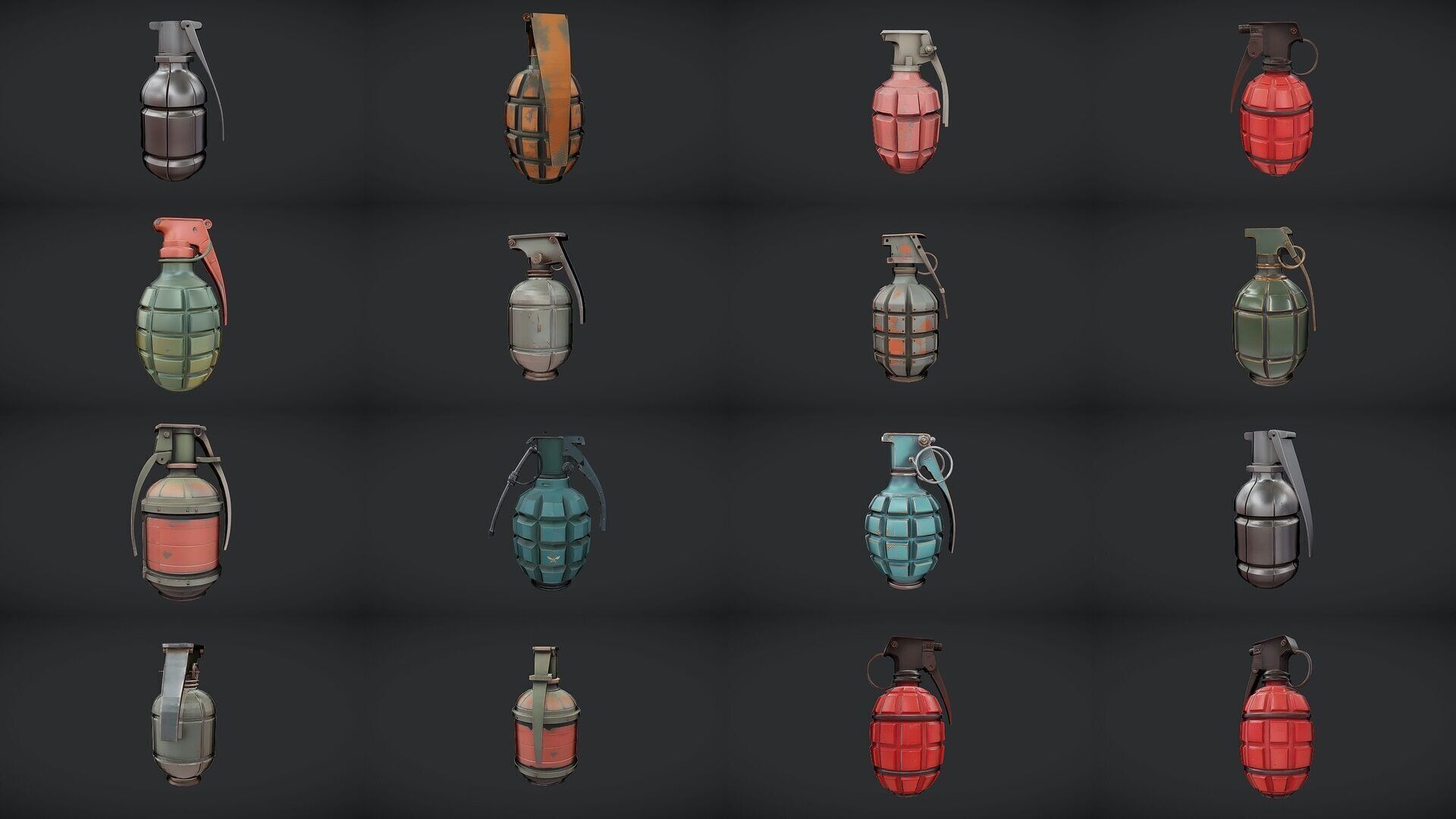 Realistic Grenade 3D Model - High-Poly Military Hand Grenade 3D Model Collection_3