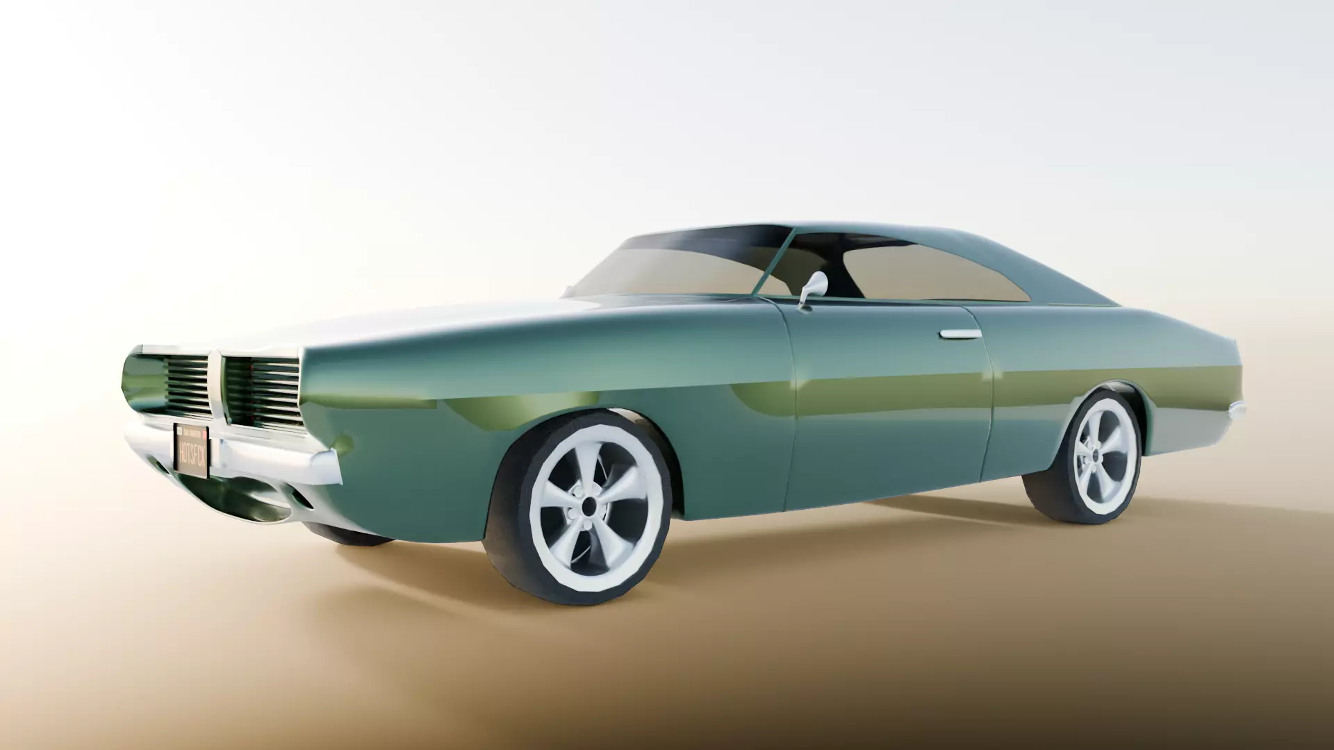 Dodge challenger RT 1969 low poly 3D model Free 3D model