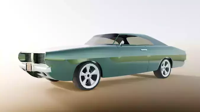 Dodge challenger RT 1969 low poly 3D model Free 3D model