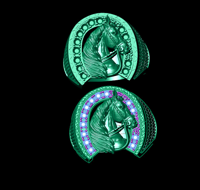 Horse ring 3D print model_2