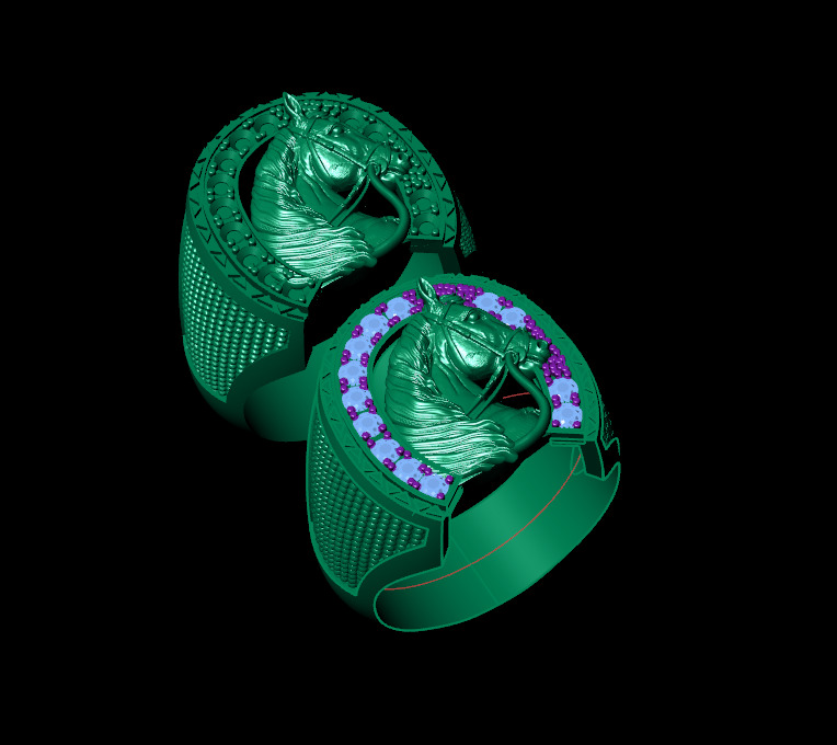 Horse ring 3D print model_1