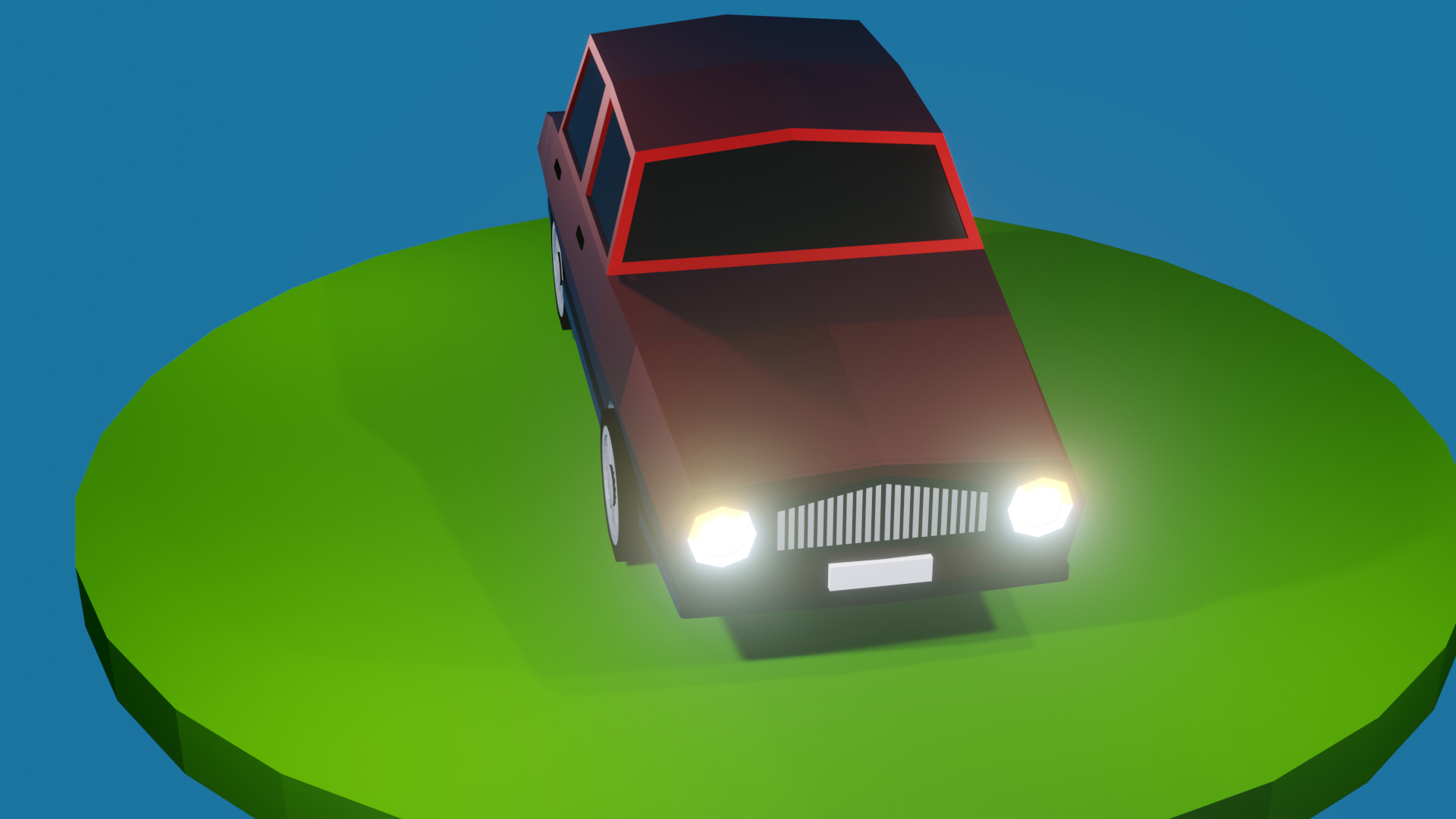 Cartoon Low Poly Car 01 - Hatchback Low-poly 3D model Free low-poly 3D model