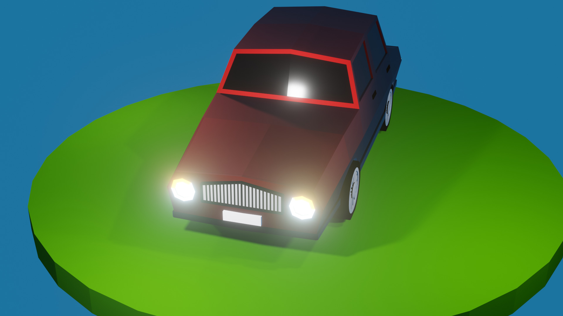 Cartoon Low Poly Car 01 - Hatchback Low-poly 3D model Free low-poly 3D model