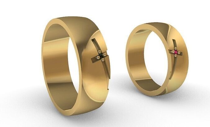 Alianzas de Matrimonio con cruces  3D print model