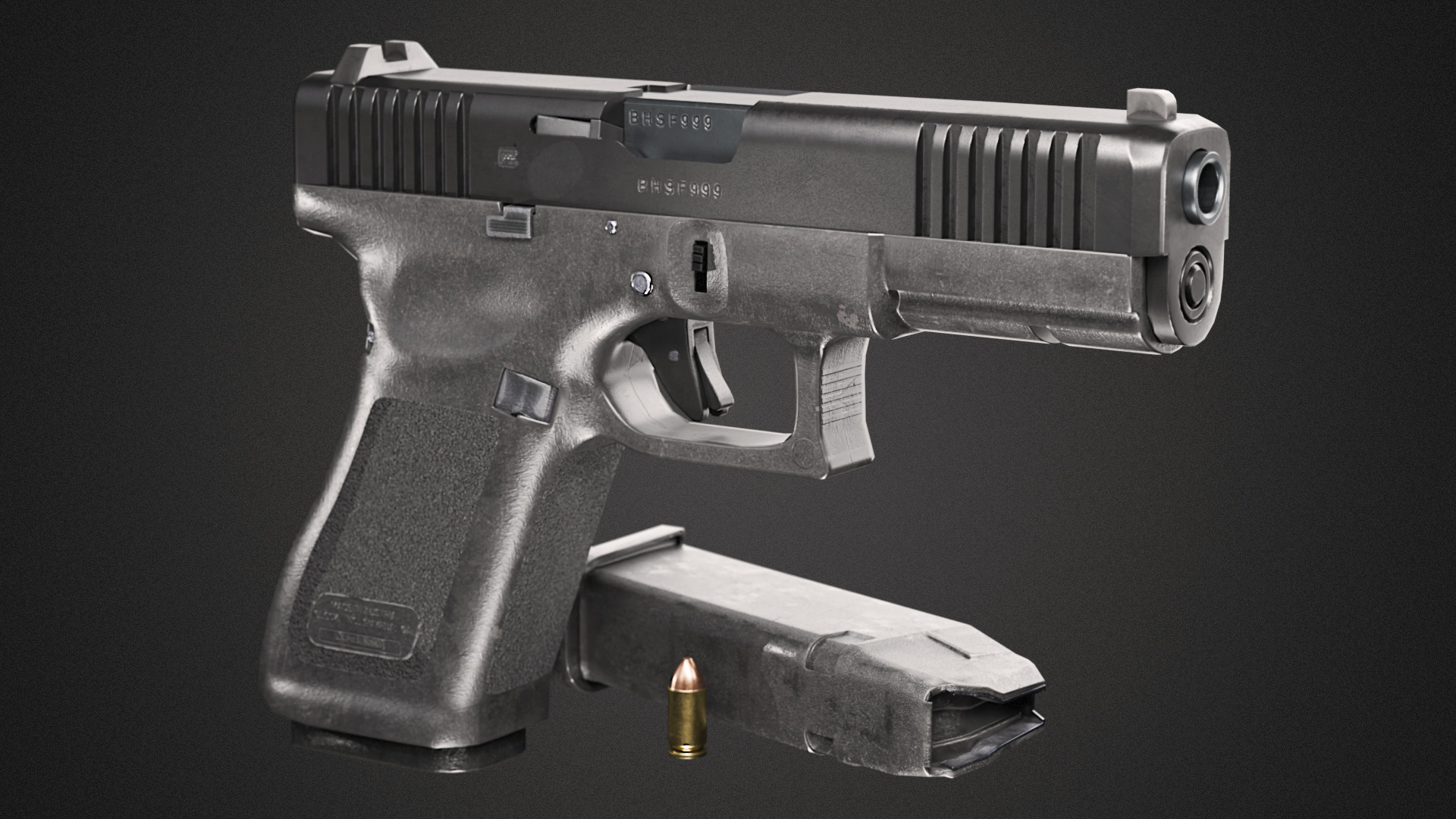 Glock 17 Gen 5 GameReady Low-poly 3D model_4