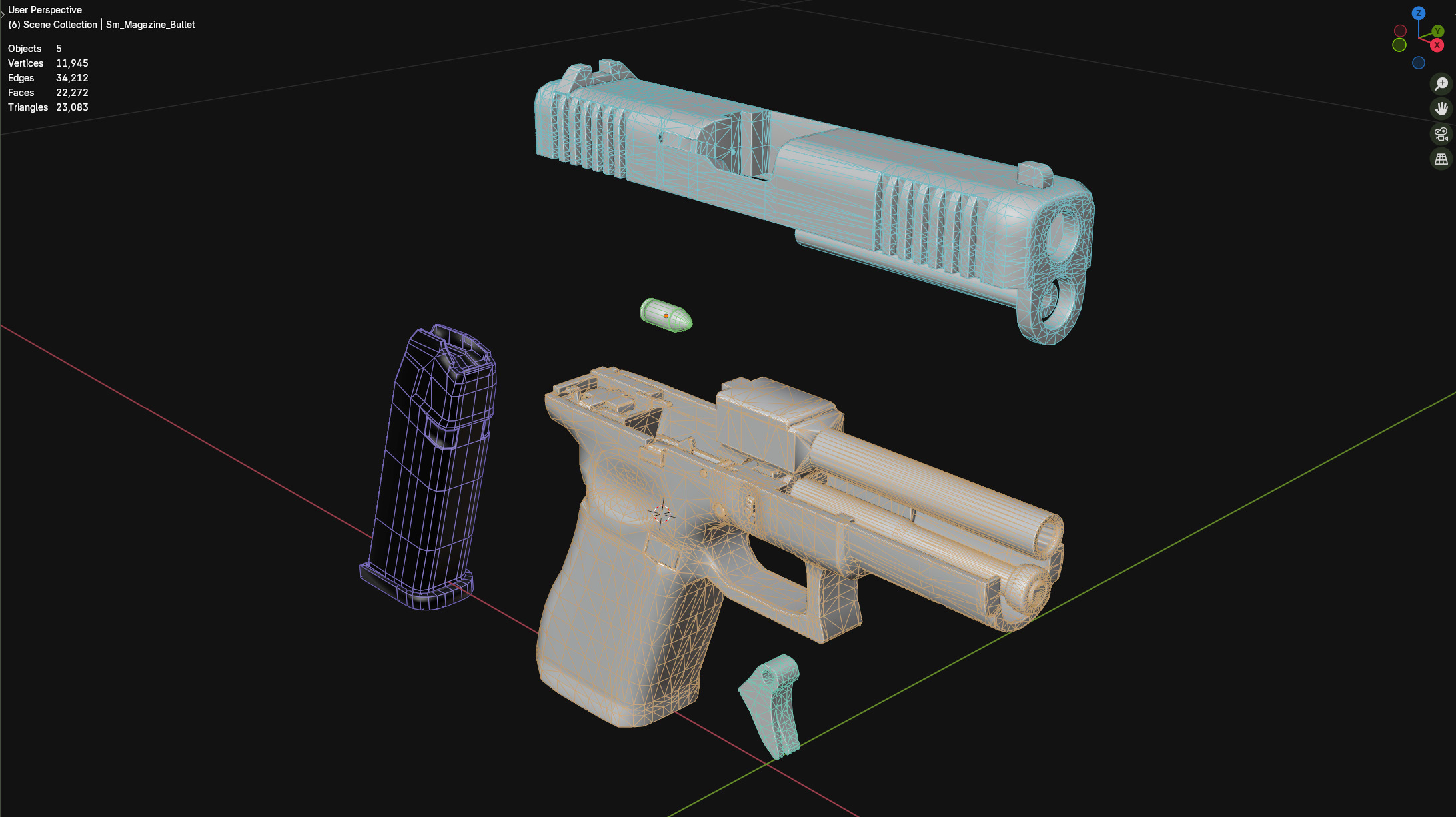 Glock 17 Gen 5 GameReady Low-poly 3D model_15