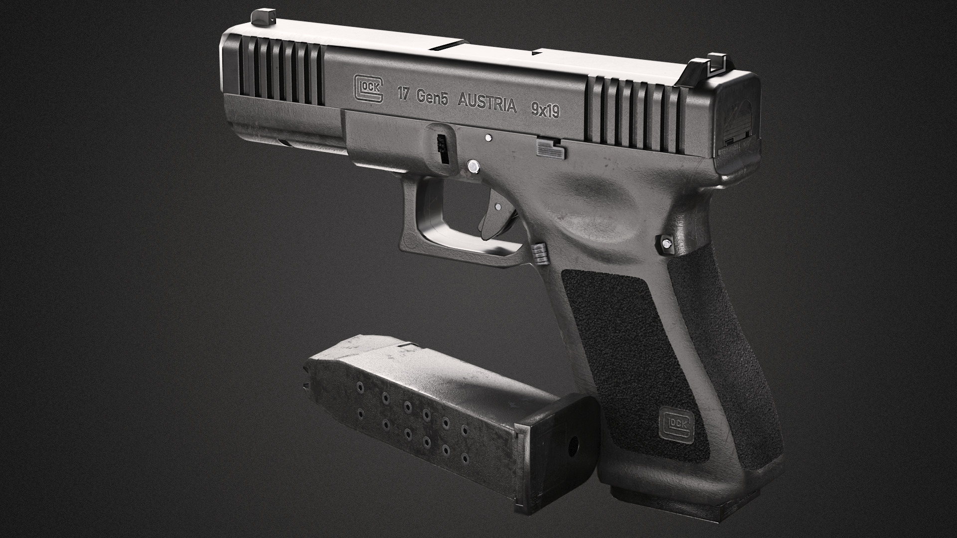 Glock 17 Gen 5 GameReady Low-poly 3D model_6