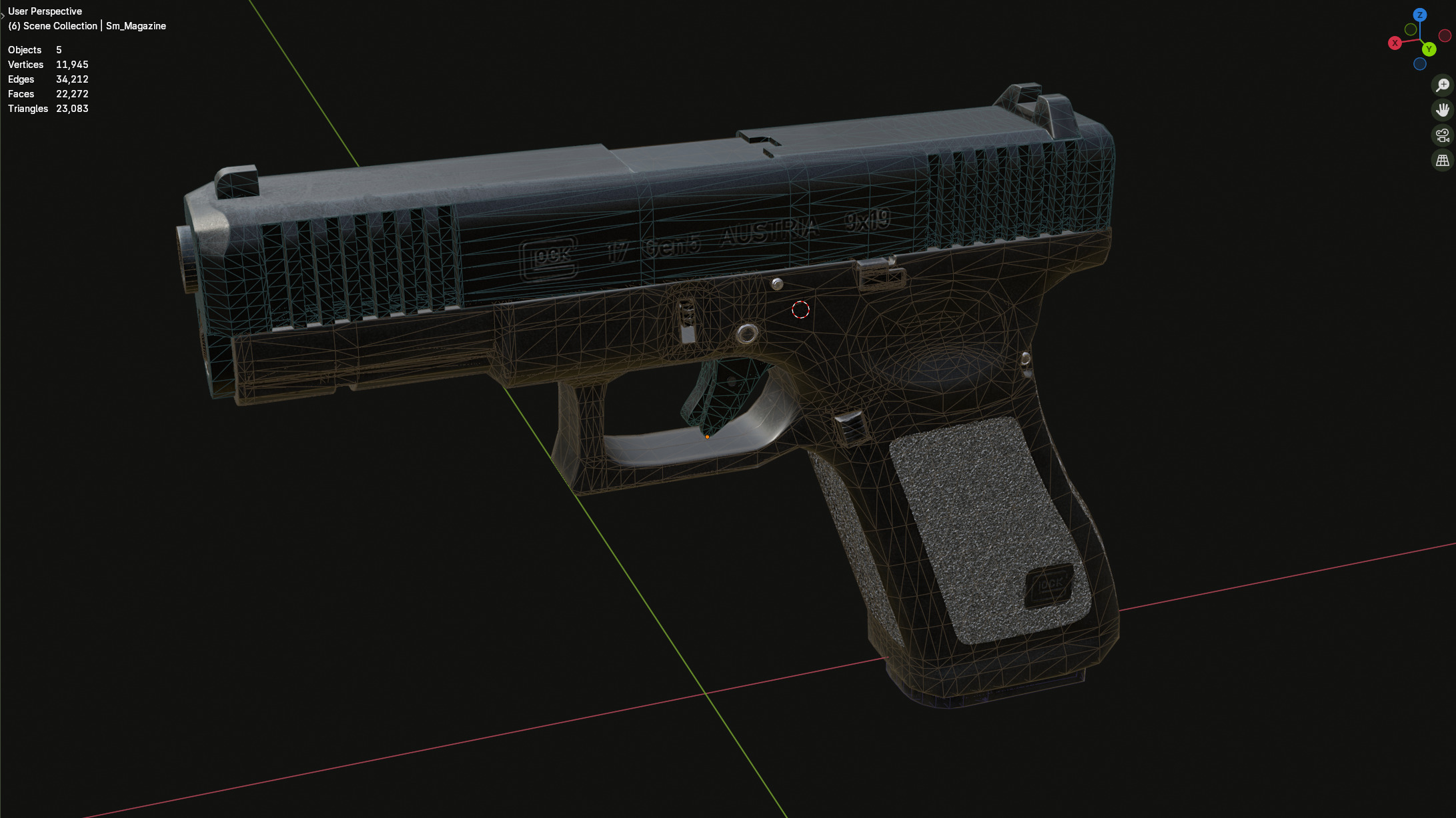 Glock 17 Gen 5 GameReady Low-poly 3D model_17