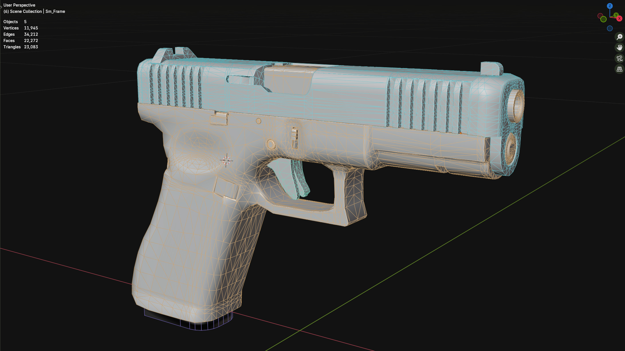 Glock 17 Gen 5 GameReady Low-poly 3D model_16