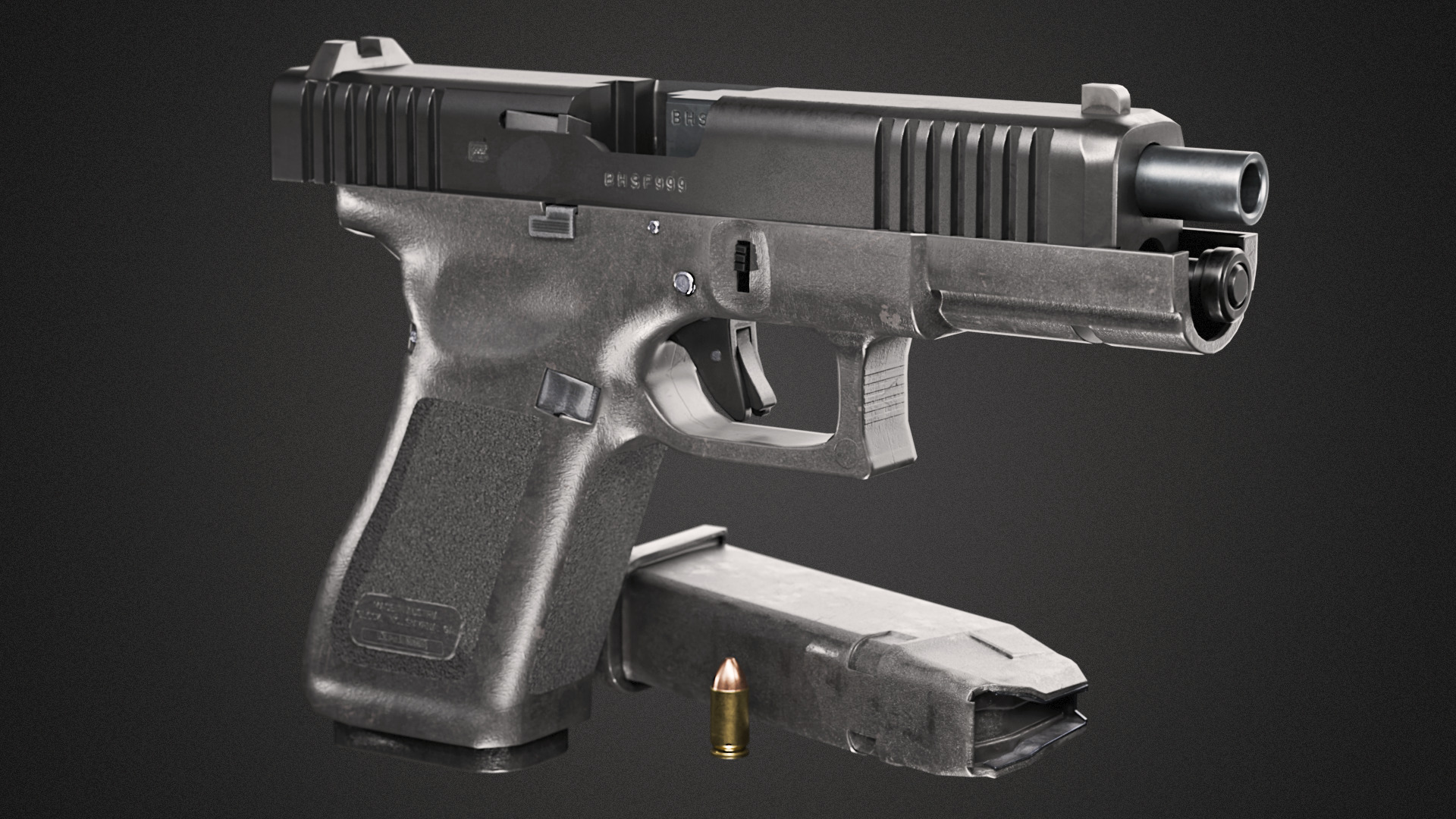 Glock 17 Gen 5 GameReady Low-poly 3D model_8