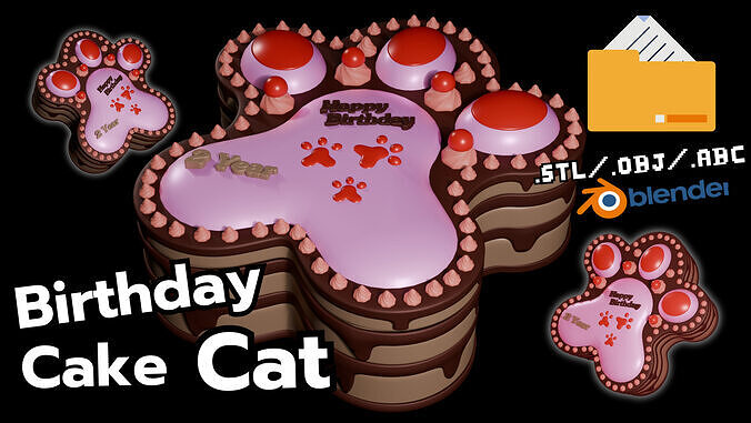 Birthday Cake V4 3D model