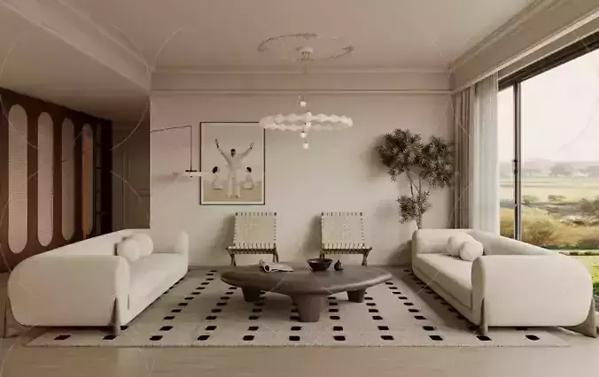 WABI SABI STYLE 3D MODELS  LIVING ROOM 