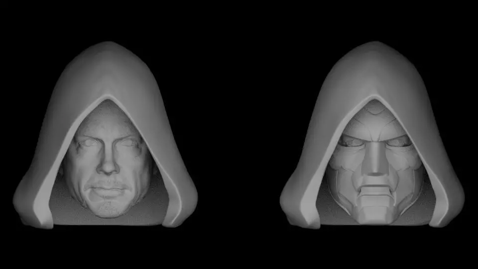 DR DOOM ROBERT DOWNEY JR HEAD SCULPT 3D print model