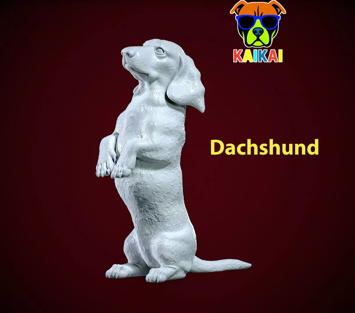 Dachshund Dog standing statue - Dachshund model - 3D print 3D print model