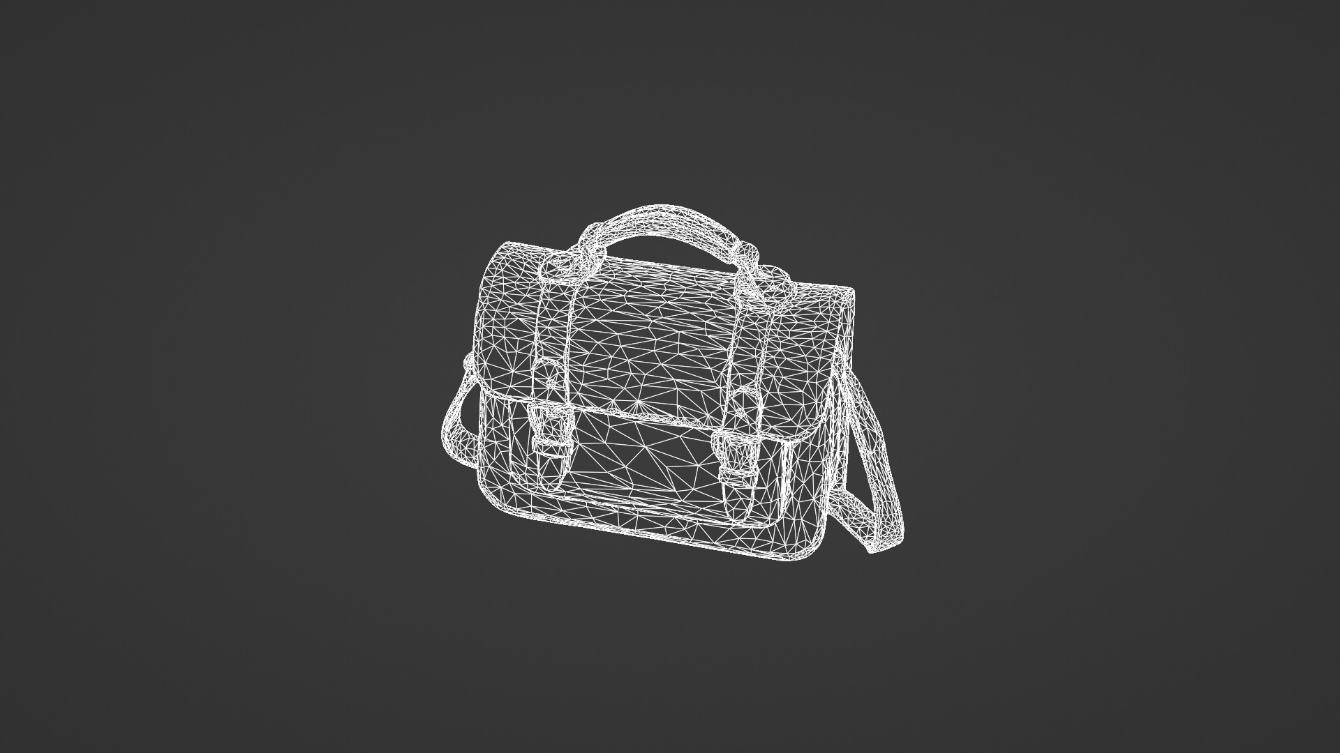 Classic Leather Satchel 3D Model 3D model_7