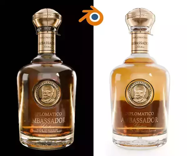 Diplomatico Ambassador Bottle Alcohol Whiskey Blender 3D model 3D model