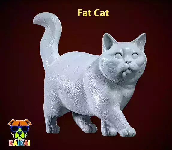 Cat fat model - cat statue - 3D print