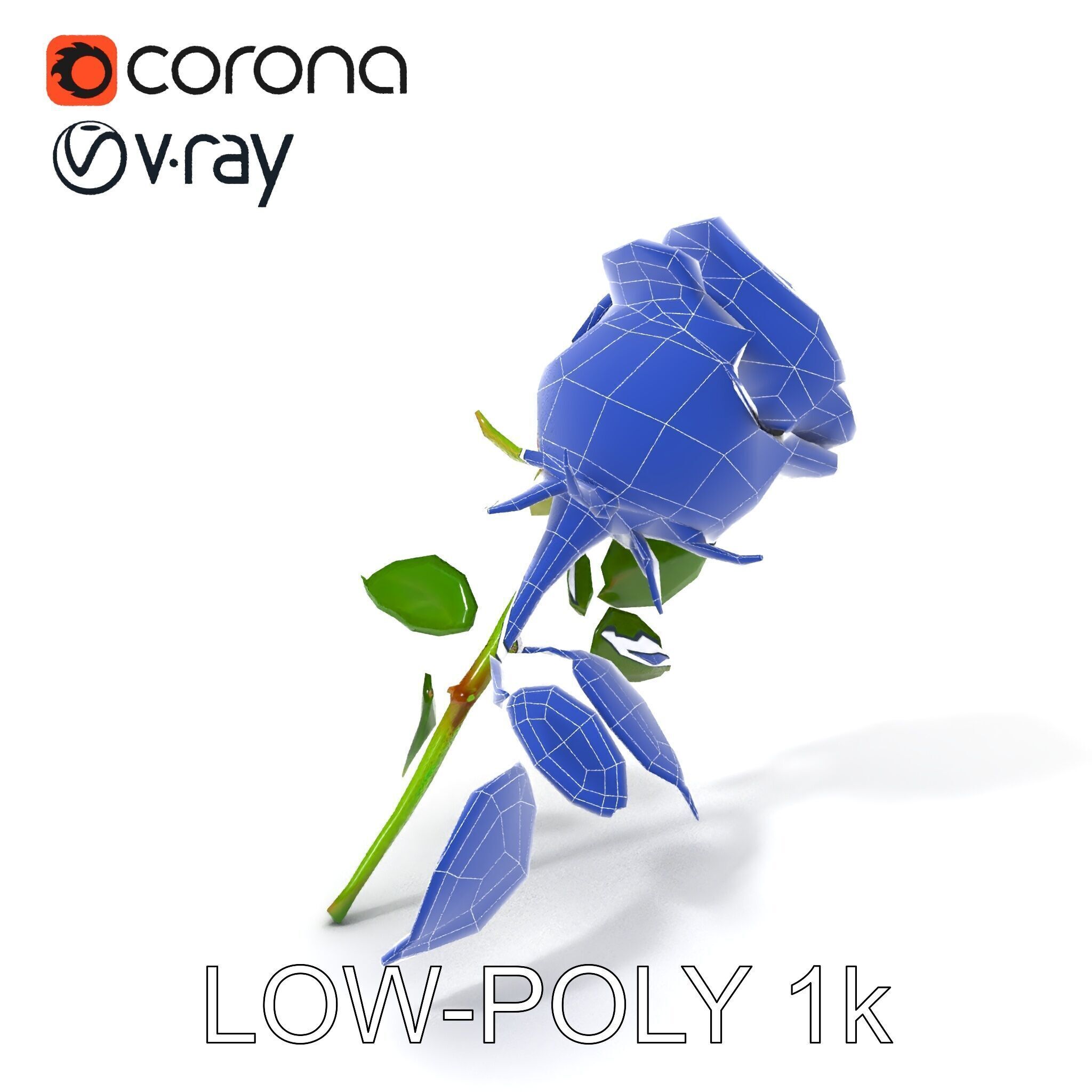 Realistic Red Rose D Model Pack Low-poly 3D model_10