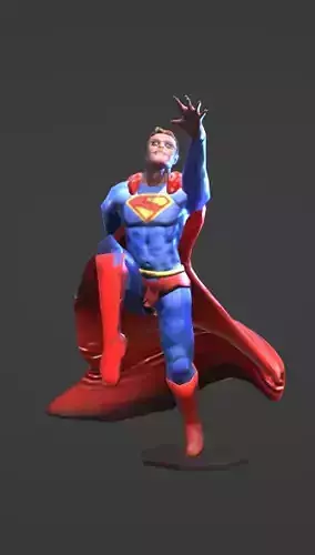 Low poly Superman 3D Character Game-Ready Stylized Hero Low-poly 3D model