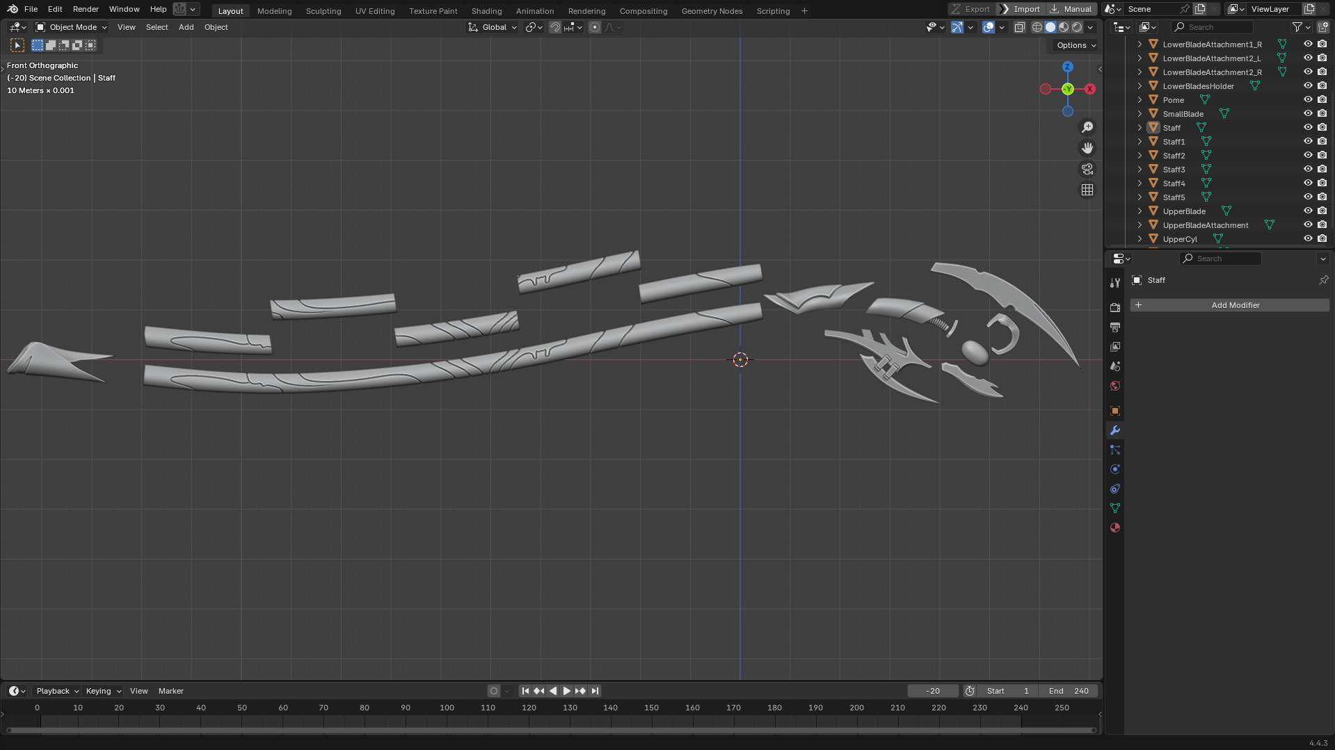 Loki Chitauri Scepter Full Height for Cosplay 3D print model_11