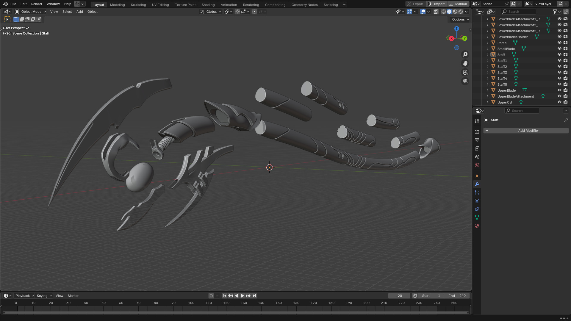 Loki Chitauri Scepter Full Height for Cosplay 3D print model_14