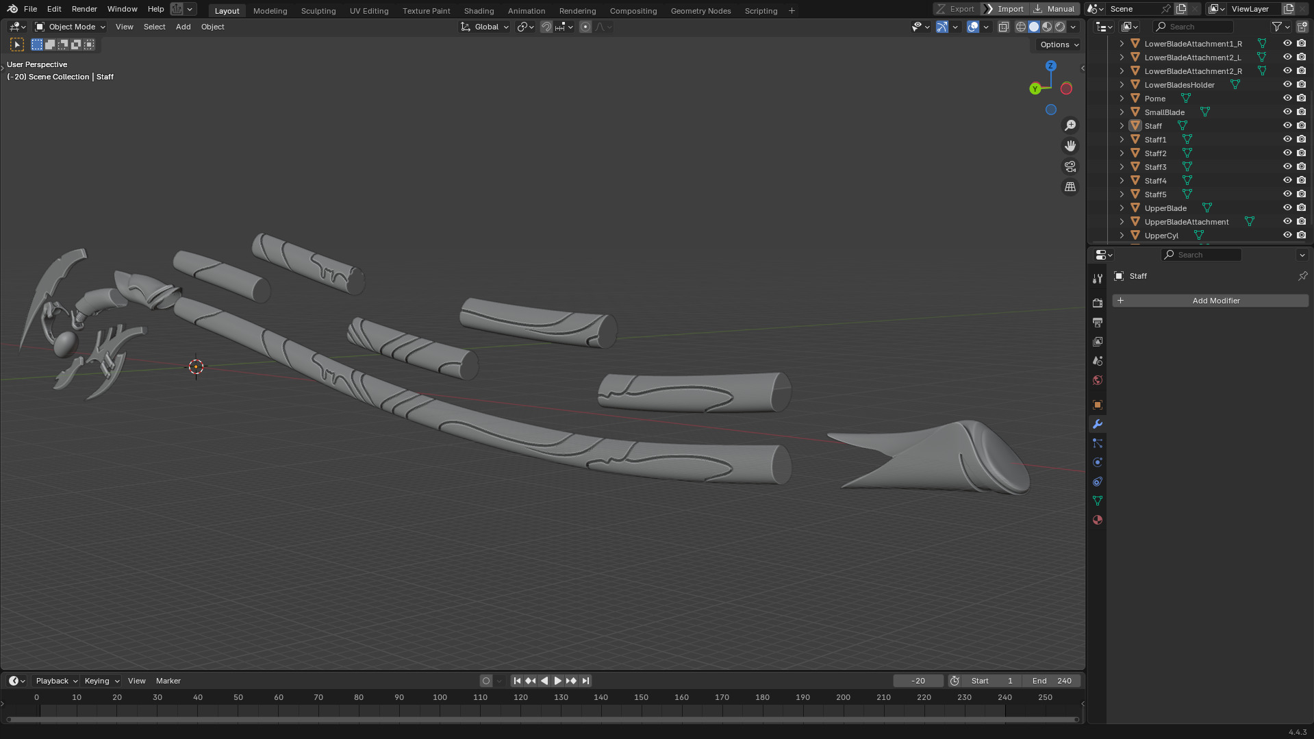 Loki Chitauri Scepter Full Height for Cosplay 3D print model_13