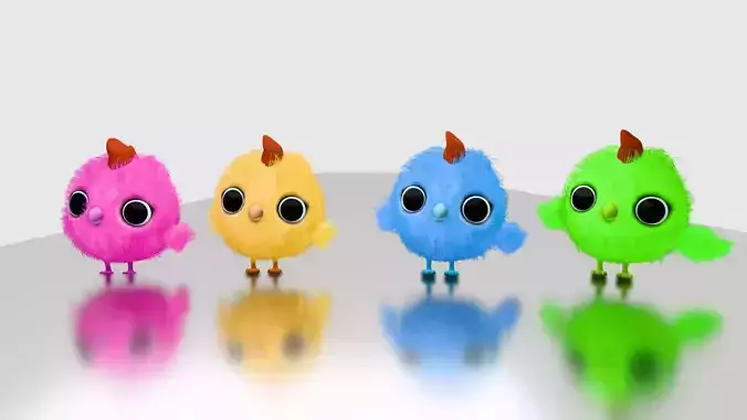 Baby Chicken 3D Character Rigged Animated